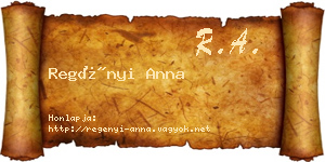 Regényi Anna névjegykártya